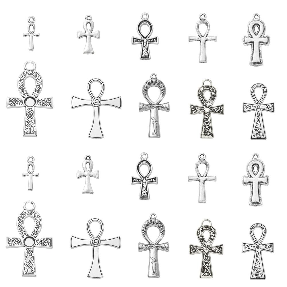 4626 50pcs Tibetan Ankh Charms Mixed Styles Crucifix Egyptian Charms